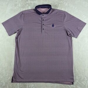 Greyson Polo Shirt‎ Men's XL Pink Geometric Golf Performance Stretch Active